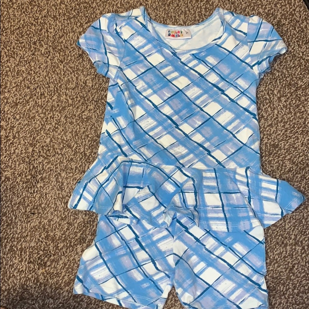 Dot Dot Smile- Blue romper